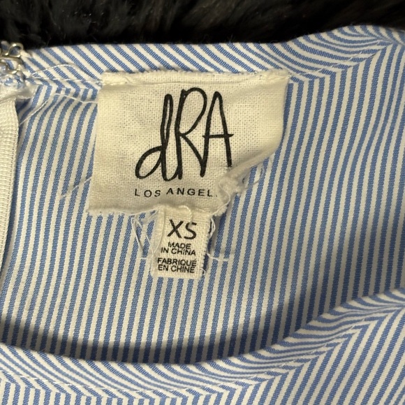 Women's DRA Blue White Stripes Long Sleeve bell Sleeves Blouse Shirt size xs - Picture 2 of 16